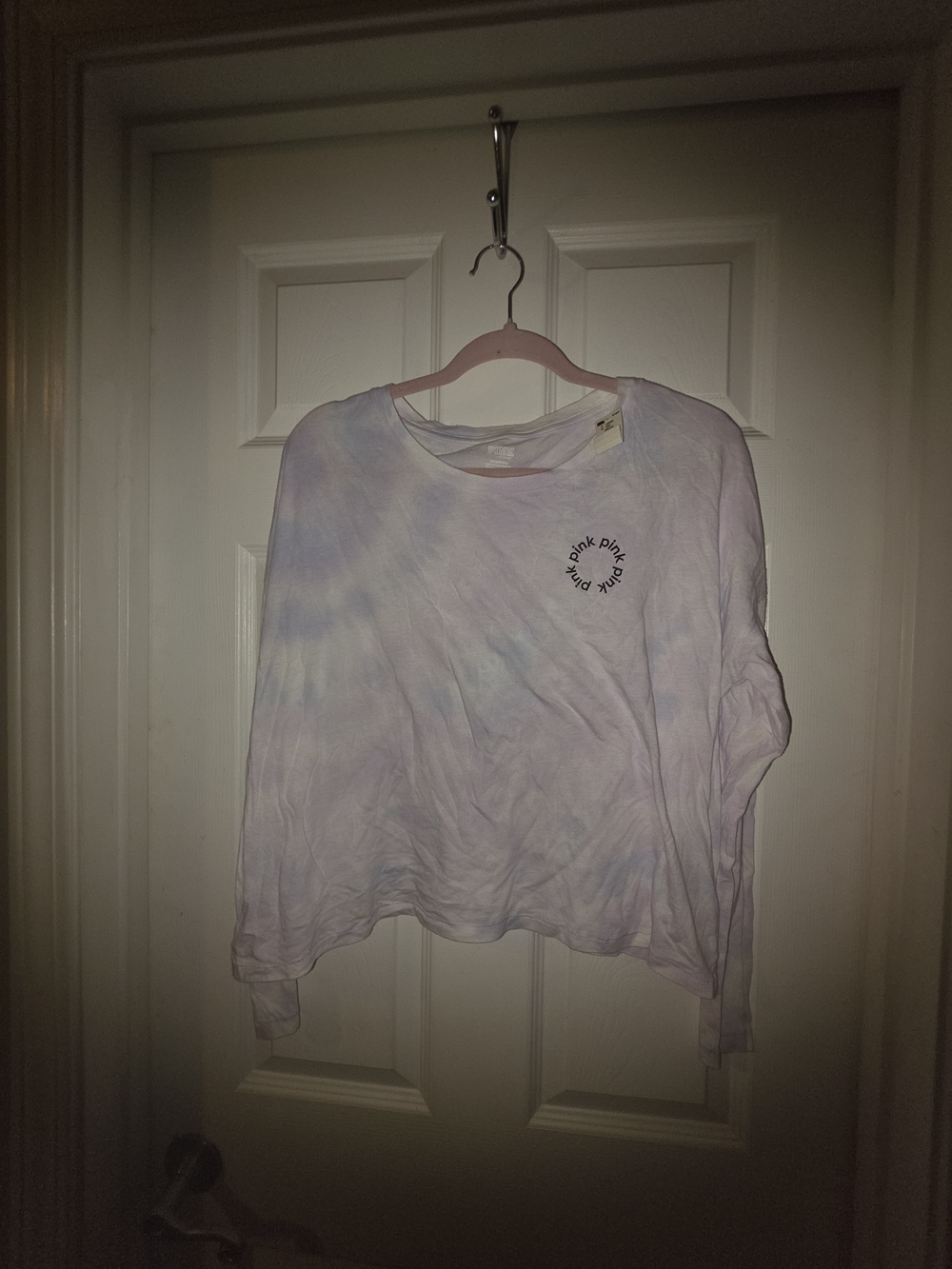 Nwt PINK Victoria's Secret Pastel Tie-Dye Long Sleeve Top Size L Laege